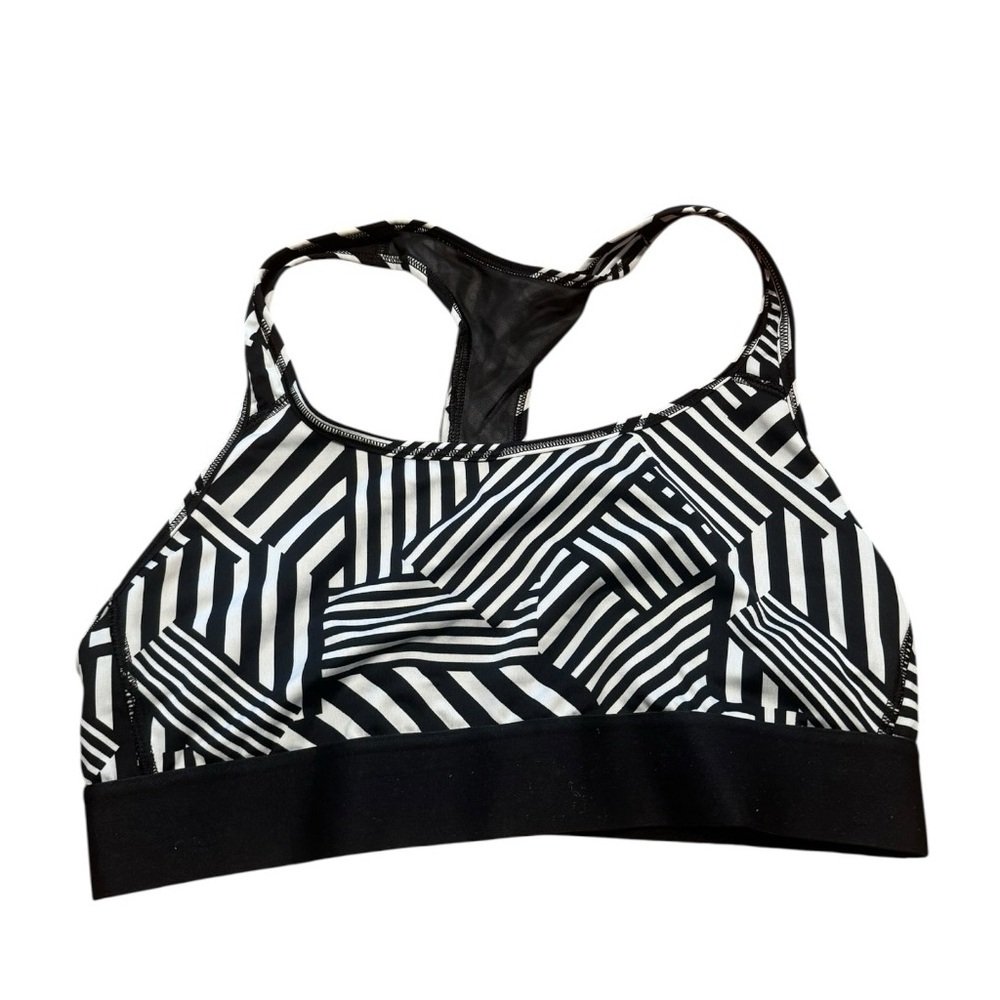 Victoria’s Secret Black & White Geometric Sports Bra Size L